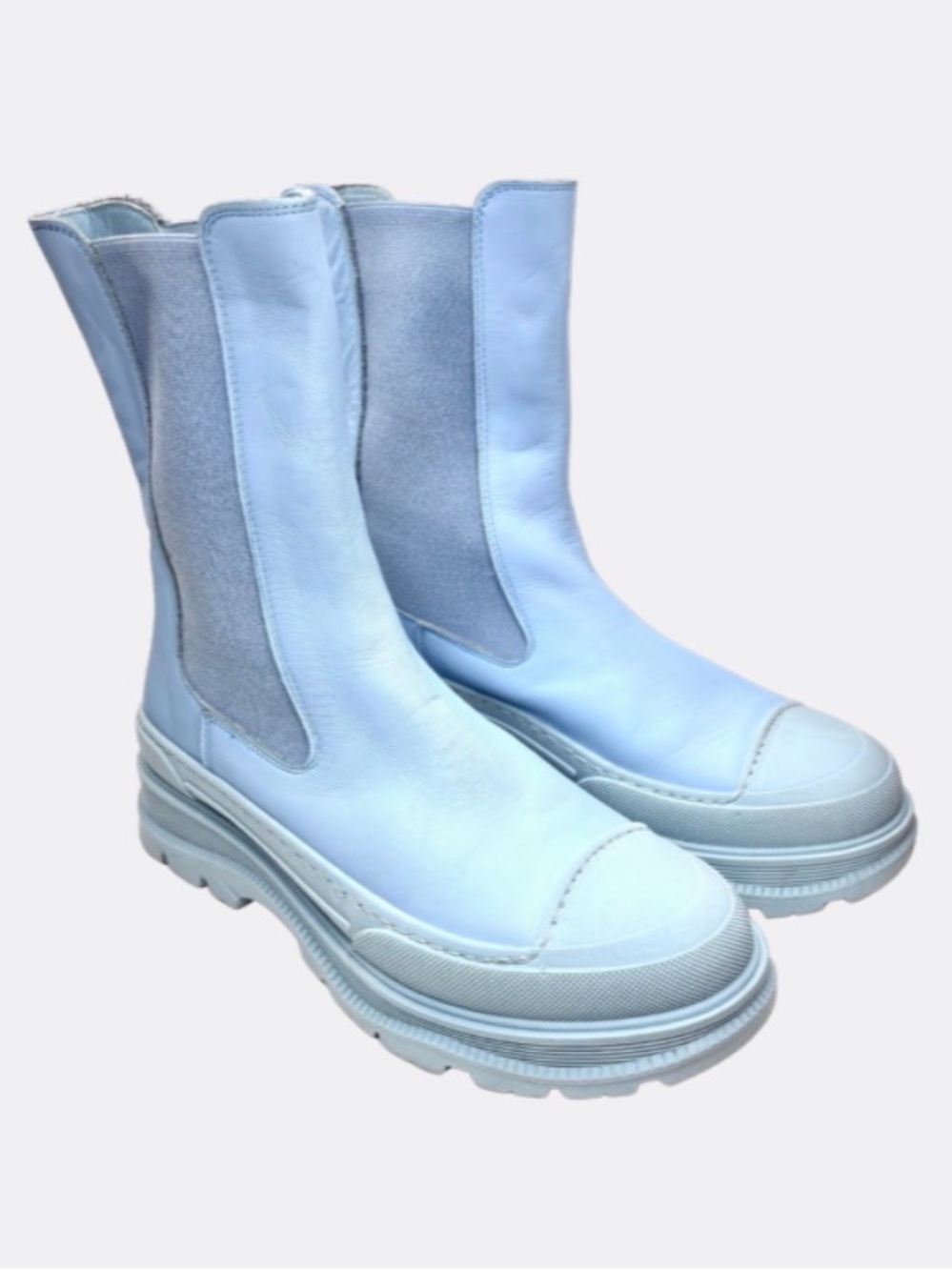 L’Intervalle Light Blue Chelsea Platform Boots | 40